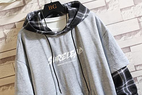 Sudadera con capucha de los hombres con estampado de letras de Streetwear sudadera con capucha, Gris801, XL/3XL