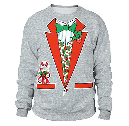 Sudadera Navidad Estampadas Sudaderas Navideñas Unisex Jersey Sueter Navideño Hombre Mujer Reno Sweaters Pullover Cuello Redondo Largas Chica Anchas Deportivas Invierno Camisetas Personalizadas L