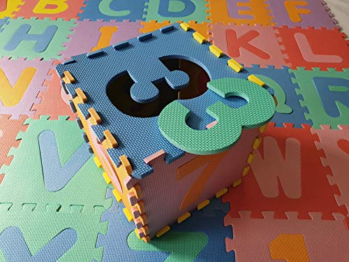 Suelo para niños puzle 31,5x31,5x1cms de goma Eva Letras,números