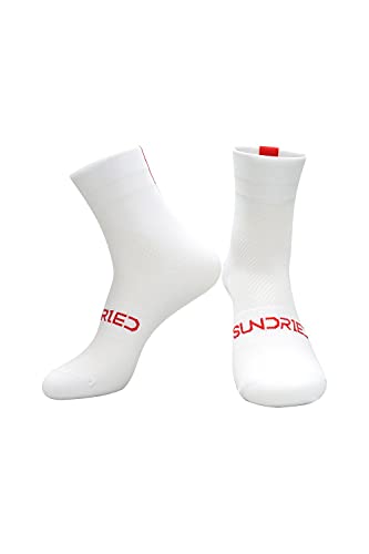 SUNDRIED camino blanco ciclo de la bici MTB Calcetines prima y la bici del camino de ciclo Ropa Accesorios (blanco, LXL)