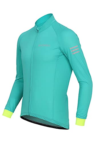 SUNDRIED Camiseta de Ciclismo de Manga Larga para Hombre (Turquesa, L)