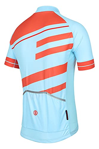 SUNDRIED los Hombres de Manga Corta de Ciclo Jersey Retro Bici del Camino del Camiseta Top Azul Bicicleta de montaña (Azul, S)