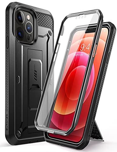 SUPCASE Funda iPhone 13 Pro 6.1 [Unicorn Beetle Pro] Carcasa Resistente de Cuerpo Completo Case con Protector de Pantalla Integrado y Soporte - Negro