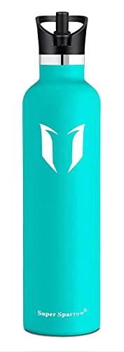 Super Sparrow Botella Agua Acero Inoxidable - Botella Agua Niños - 500ml - Botella Termica Boca Estándar - Sin BPA , para Niños & Adultos, Deporte, Oficina, Yoga, Ciclismo