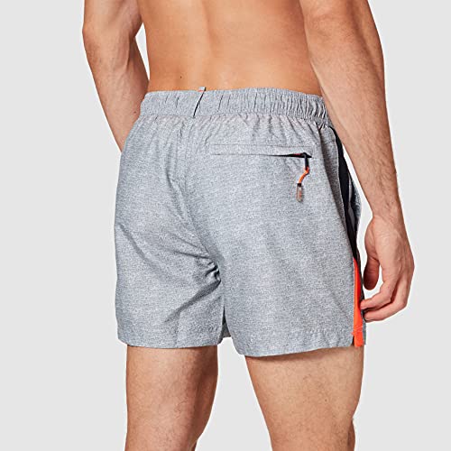 Superdry Beach Volley Swim Short Bermudas, Gris Plateado, M para Hombre