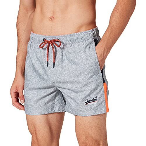 Superdry Beach Volley Swim Short Bermudas, Gris Plateado, M para Hombre