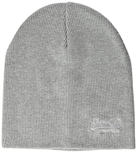 Superdry Gorro clásico con Logotipo Vintage Punto, Gris Claro, Talla única para Hombre