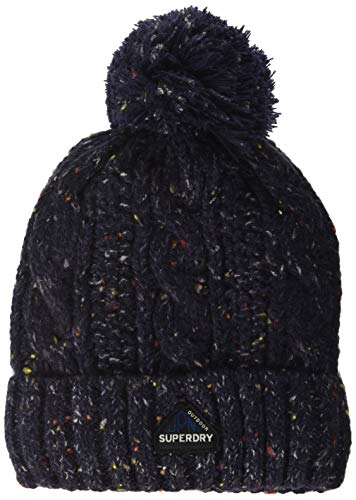 Superdry Gracie Cable Beanie Conjunto de Accesorios de Invierno, Tweed de la Marina de Boston, OS (Talla del Fabricante:OS) para Mujer