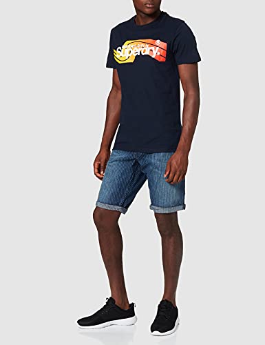 Superdry M1011007a CL Cali tee, Azul Marino, L para Hombre