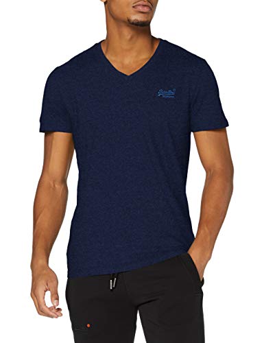 Superdry OL Classic Vee tee Camiseta, Midnight Oasis Blue Grit, M para Hombre
