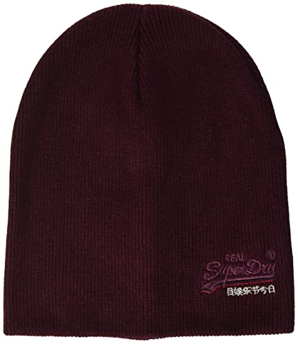 Superdry Orange Label Beanie Gorro de Punto, Rojo (Buck Burgundy Grit R6o), OS para Hombre