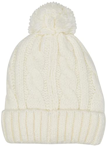 Superdry Tweed Cable Beanie Gorro de Punto, Color Blanco, Talla única para Mujer