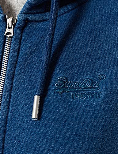 Superdry Vintage Logo Emb Zip Hood BB Sudadera con Capucha, Azul Oscuro, XL para Mujer