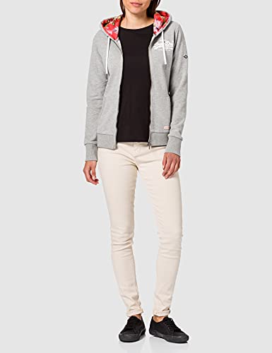 Superdry VL AOP UB Zip Hood Sudadera con Capucha, Grey Marl, XS para Mujer