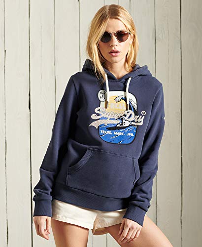 Superdry VL ITAGO Hood Sudadera con Capucha, Lauren Navy, S para Mujer