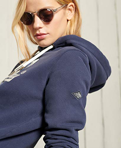 Superdry VL ITAGO Hood Sudadera con Capucha, Lauren Navy, S para Mujer