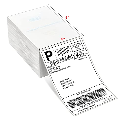 Supfive Etiquetas de envío, 4 x 6 etiquetas térmicas para impresora, paquete de 500 etiquetas adhesivas permanentes y grado comercial para impresora térmica directa
