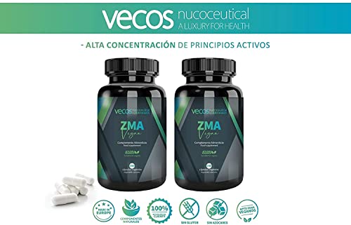 Suplemento Deportivo con Vitamina B6, Zinc y Magnesio - ZMA Vegan - 160 Cápsulas Vegetales - Contribuye a la Función Muscular Normal - Propiedades Antioxidantes