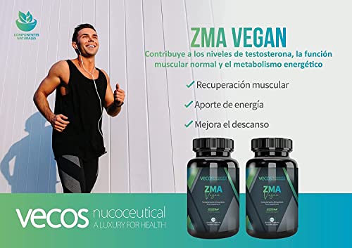 Suplemento Deportivo con Vitamina B6, Zinc y Magnesio - ZMA Vegan - 160 Cápsulas Vegetales - Contribuye a la Función Muscular Normal - Propiedades Antioxidantes