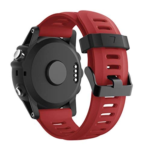 SUPORE Garmin Fenix 3 Correa de Reloj, reemplazo Respirable Suave del silicón Pulsera Hermosa Deporte y edición para Fenix 3/Fenix 3 HR/Fenix 5X Multi-Colors Smart Watch (Negro + Oscuro)