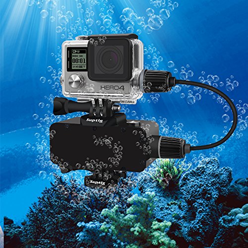 Suptig - Carcasa impermeable recargable para cámara de acción exterior GoPro Hero 4 Hero 3+ Hero 3 para carga bajo el agua – resistente al agua hasta 40 m
