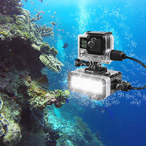 Suptig - Carcasa impermeable recargable para cámara de acción exterior GoPro Hero 4 Hero 3+ Hero 3 para carga bajo el agua – resistente al agua hasta 40 m