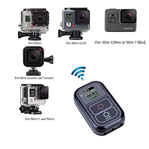 Suptig Mando a Distancia Impermeable e inalámbrico para Compatible GoPro Hero 8 Hero 7 Black Hero6 Hero5, Hero5 Session Hero 4, Hero4 Session, Hero 3 Hero 3 +