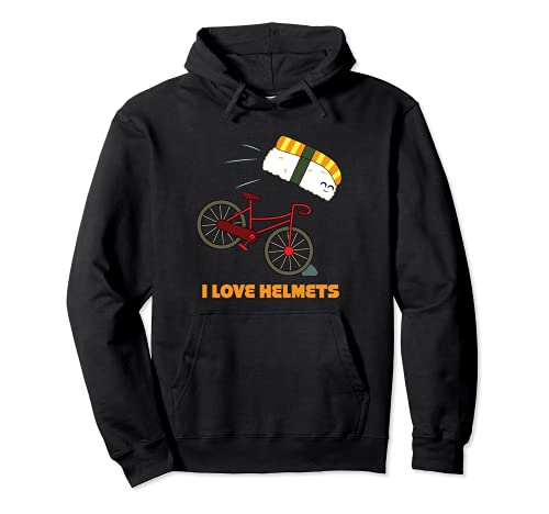 Sushi On Bike I Love Helmets Sudadera con Capucha