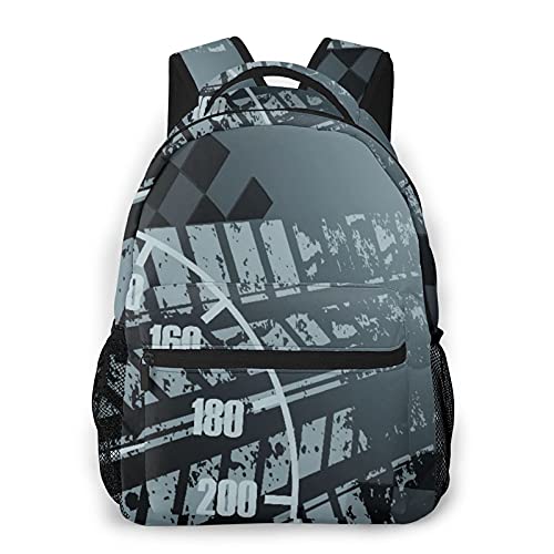 SXCVD Mochila informal,Carreras de abstracción cuadrada en la pista de carreras de,Mochila para portátil de negocios,Mochila de viaje de senderismo para hombres,mujeres,adolescentes