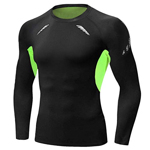 Sykooria Camiseta de Compresión Manga Corta Manga Larga para Hombre Ropa Deportiva de Transpirable y Secado Rápido para Deporte Running Ciclismo Fitness Gym Entrenamiento