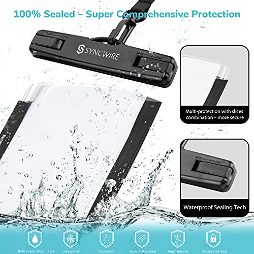 Syncwire Funda Impermeable Universal, 2 Unidades Bolsa para móvil estanca a Prueba de Agua IPX8 para iPhone 12 Pro Max/12/11/XS/MAX/XR/X 8 7, Xiaomi Redmi Note 9 8 7, Galaxy S21 S20 S10, Huawei