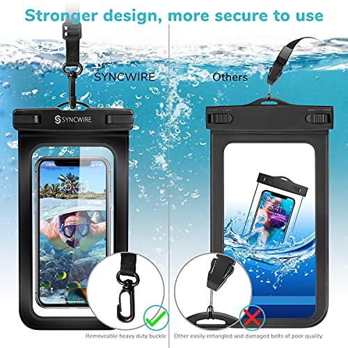 Syncwire Funda Impermeable Universal, 2 Unidades Bolsa para móvil estanca a Prueba de Agua IPX8 para iPhone 12 Pro Max/12/11/XS/MAX/XR/X 8 7, Xiaomi Redmi Note 9 8 7, Galaxy S21 S20 S10, Huawei