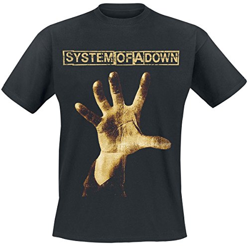 System of a Down Hand Camiseta Negro M, 100% algodón, Corte Normal
