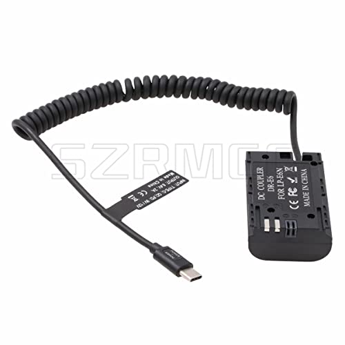 SZRMCC LP E6 DC acoplador de batería simulada a Tipo C USB C PD Trigger Cable para Canon 5D2 60D 70D 80D Cámara SmallHD 501502702 Monitor