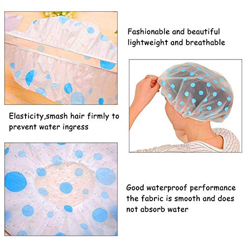 SZWL Shower Cap Disposable, Waterproof Bath Cap, Clear Waterproof Plastic Elastic Hair Bath Caps Apply to Women Girls, Travel Spa, Hotel and Hair, Home etc Use,10 pieces