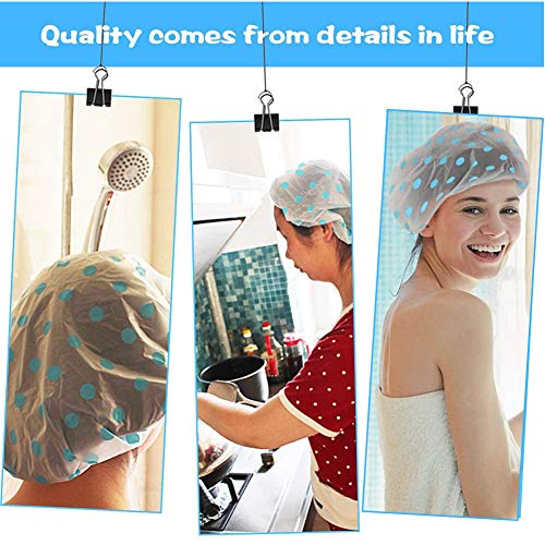 SZWL Shower Cap Disposable, Waterproof Bath Cap, Clear Waterproof Plastic Elastic Hair Bath Caps Apply to Women Girls, Travel Spa, Hotel and Hair, Home etc Use,10 pieces