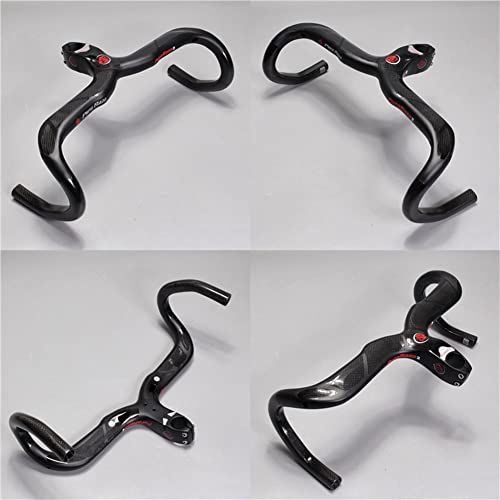 T-800 Fibra de Carbono Bent Handlebar Road Bike Bent Handlebar The Racing Bent Handlebar Manillar,for Ciclismo,Piezas de Ciclismo de Carreras (Color : White)