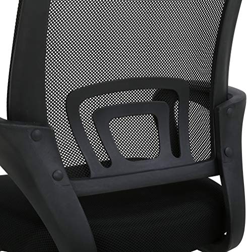 T-LoVendo TY-H03-BLACK Silla de Oficina con Soporte Lumbar, Negro