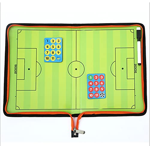 Tablero de Táctica de Fútbol, Carpeta Pizarra Táctica, Pizarra Entrenador Magnéticas de Fútbol, Pizarra Táctica de Fútbol Plegable y Portátil con Imanes, Lapiceros y Borrador