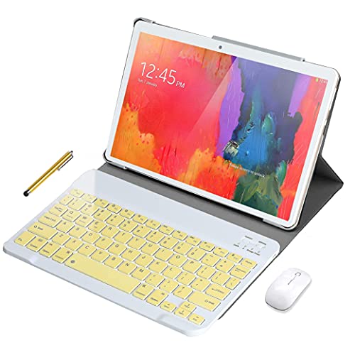 Tablet 10 Pulgadas 8 Core - NIUNIUTAB Android 10.0 Certificado por Google GMS 4G LTE Tablets,4GB de RAM y 64 GB,Dobles SIM, GPS,WiFi,Teclado Bluetooth，Ratón，Funda para Tableta y Más Incluidos - Sliver