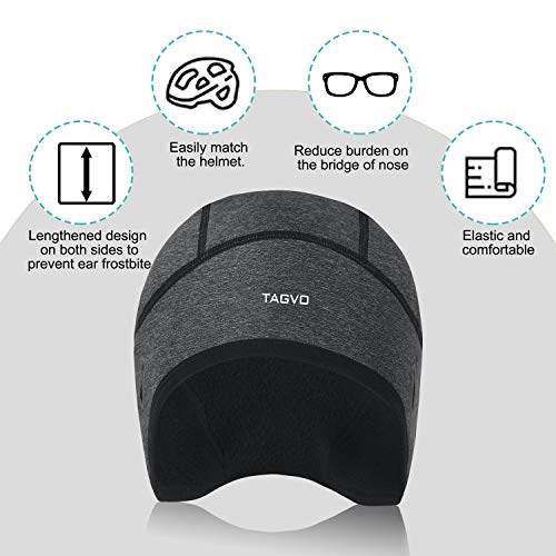 TAGVO Gorro Térmico, Gorro De Ciclismo a Prueba De Viento,Forro Cálido para Casco con Orificio para Gafas,Gorro para Deportes De Invierno con Orejeras,Forro para Casco Apto para Hombres,Talla Única