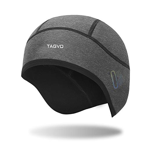 TAGVO Gorro Térmico, Gorro De Ciclismo a Prueba De Viento,Forro Cálido para Casco con Orificio para Gafas,Gorro para Deportes De Invierno con Orejeras,Forro para Casco Apto para Hombres,Talla Única