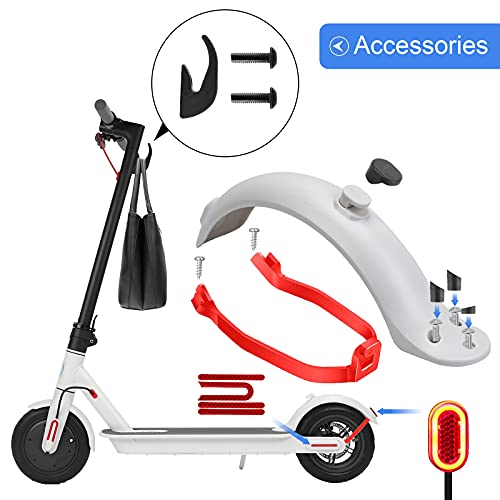 TAGVO Guardabarros Trasero para Scooter, Soporte De Guardabarros Trasero y luz Trasera y Gancho Delantero y Correa Reflectante Accesorios De Repuesto para Scooter Eléctrico,para Xiaomi M365/M365 Pro