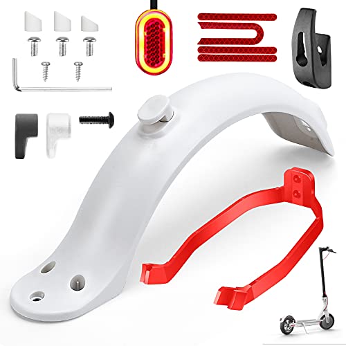 TAGVO Guardabarros Trasero para Scooter, Soporte De Guardabarros Trasero y luz Trasera y Gancho Delantero y Correa Reflectante Accesorios De Repuesto para Scooter Eléctrico,para Xiaomi M365/M365 Pro