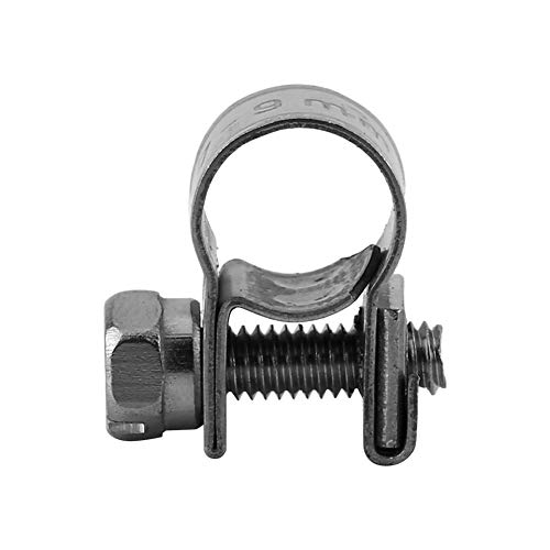 Tamaño opcional de 6 mm-20 mm, abrazadera de manguera de acero inoxidable de 10 piezas, tubo de vacío de combustible/silicona Abrazadera de clip de aire de baja presión(Los 6-8Mm)