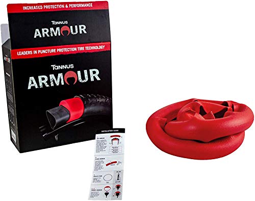 Tannus Armour Puncture Round Protection, Agarre Alto con Baja Resistencia a la Rodadura, fácil Montaje, Reutilizable, selección de neumáticos y Bandas de rodamiento Libres, Rojo