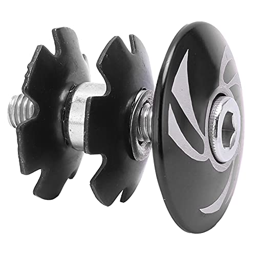 Tapa para Auriculares de Bicicleta con Tuerca de Estrella para Bicicleta, Factor de Seguridad Alto Tapa Superior para Auriculares de Bicicleta, Tamaño Pequeño para Bicicleta de Montaña(Negro)