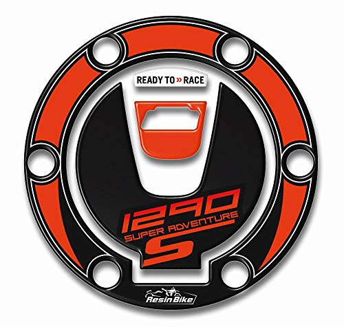 Tapón Depósito Compatible con KTM 1290 Super Adventure 2018 - Adhesivo Moto 3D Ultra Resistente - Adhesivos para Moto - Colores: Blanco - Negro - 02
