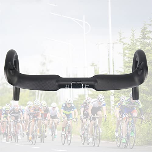 TASJS Manillares Carretera Bicicleta Windering Manillar 3K Fibra de Carbono Ciclismo Manillar Bicicleta de Carretera 31.8 Handle Bar Bicycle,for Ciclismo,Piezas de Ciclismo de Carreras