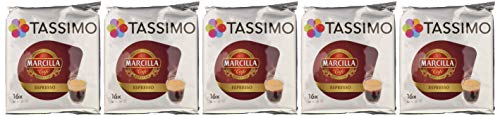 TASSIMO Marcilla Café Espresso - 5 paquetes de 16 cápsulas: Total 80 unidades